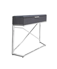 Modern Farmhouse End Table – Wood Top, Metal Base, Storage Drawer