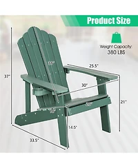 Gymax 2PCS Patio Hips Adirondack Chair w/ Cup Holder Weather Resistant 380 Lbs