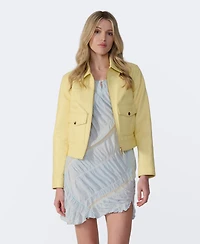 Furniq Uk Women's Leather Cropped Jacket, Created for Macy s