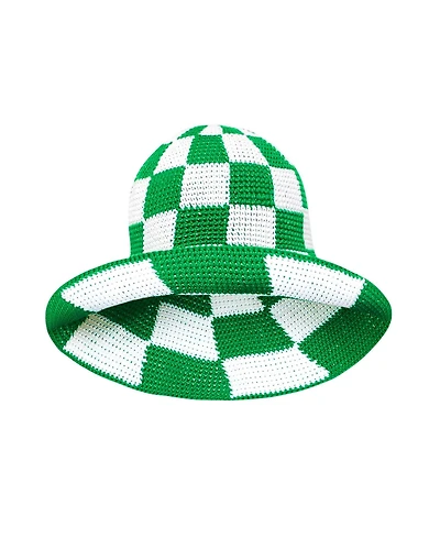 Brunna.co Shilo Checkered Crochet Hat In & White