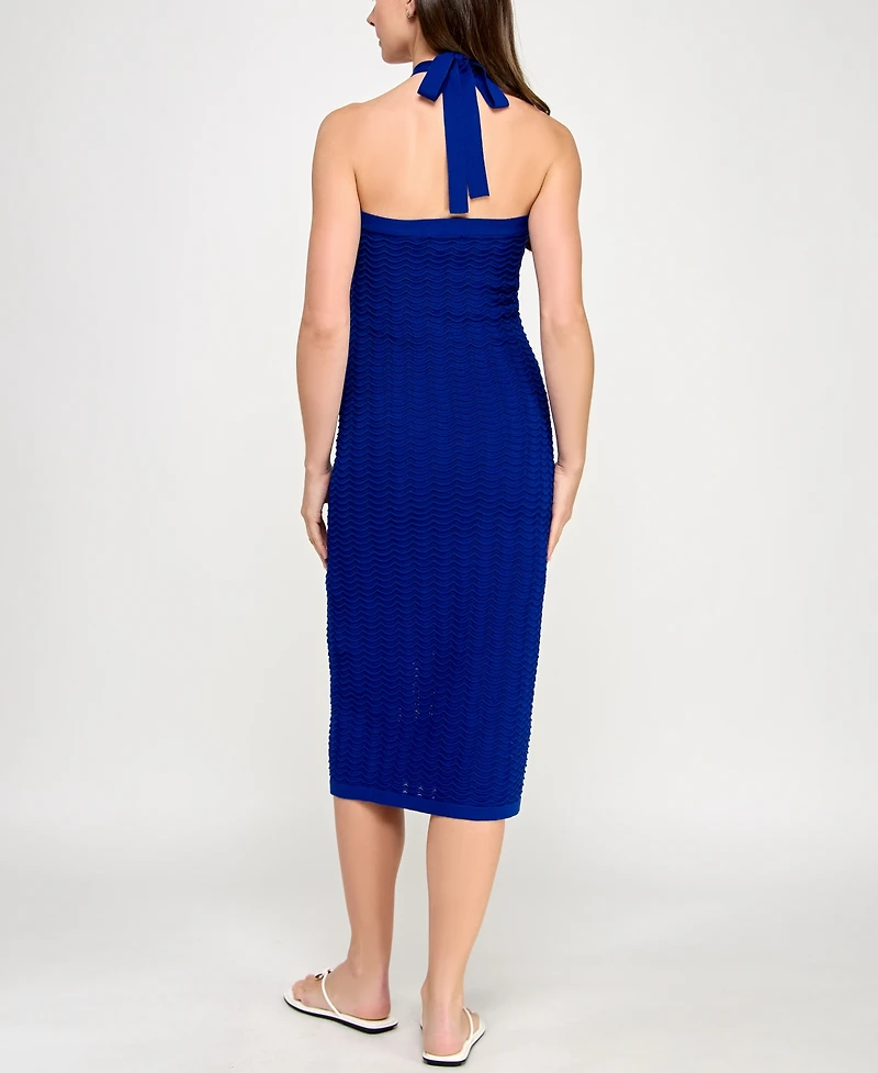 Invitee Juniors' Halter Sleeveless Crochet Midi Dress