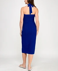Invitee Juniors' Halter Sleeveless Crochet Midi Dress