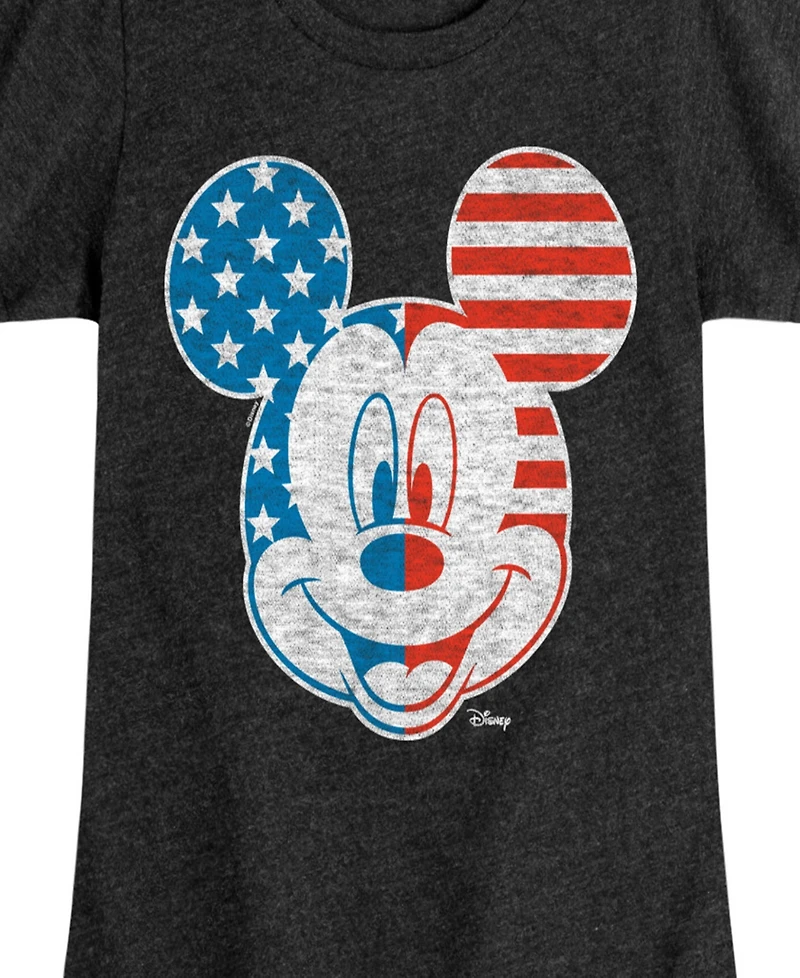Hybrid Apparel Big Girls Disney Mickey Mouse Americana Flag Graphic T-Shirt