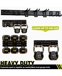 Hausource 48in Garden Tool Organizer Garage Storage Rack