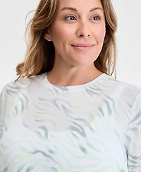 Id Ideology Plus Fluid Zebra Printed Relaxed T-Shirt, Exclusively at Macy's