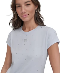 Dkny Jeans Women's Rhinestones Crewneck T-Shirt