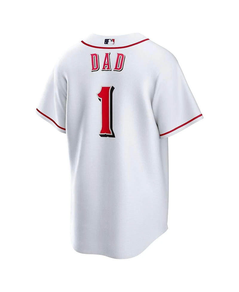 Nike Men's White Cincinnati Reds 1 Dad Home Replica Jersey
