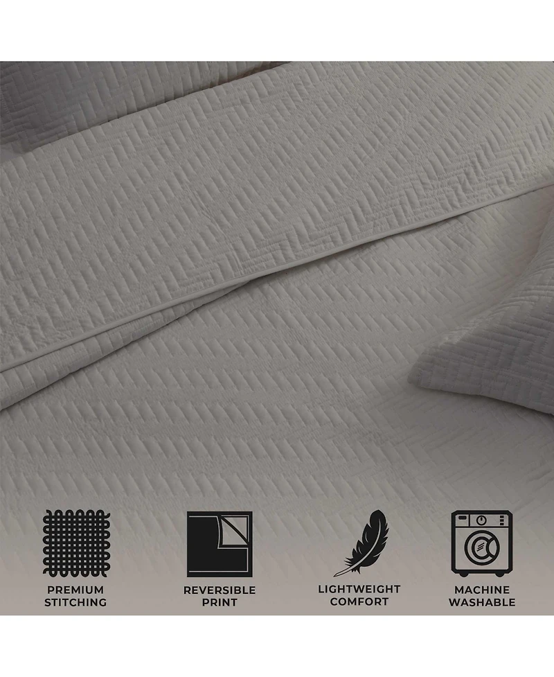 Linery & Co. Microfiber Stitched Quilt Set with Shams