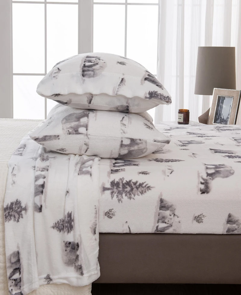 Linery & Co. Ultra-Soft Printed Velvet Plush Sheet Set