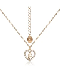 Juicy Couture Gold-Tone Pave Heart Necklace & Stud Earrings Set