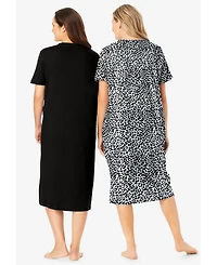 Dreams & Co. Women's 2-Pack Long Sleepshirts
