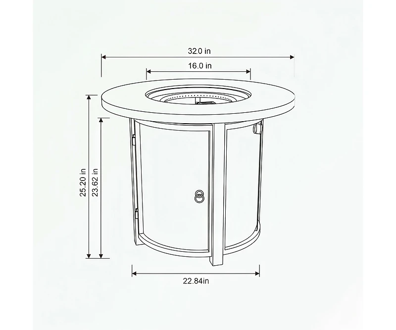 30 in. Propane Round Fire Table 40000BTU Propane Fire Pit Table