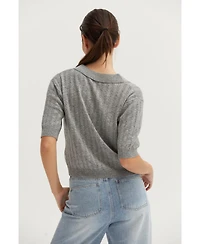 Crescent Women's Saman Pointelle Knit Top