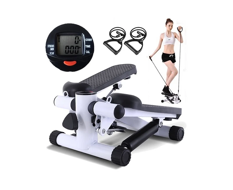 Multifunctional Stepper – Aerobic Fitness Machine with Electronic Monitor, Resistance Bands, and Slip-Resistant Footplates