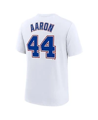 Nike Men's Hank Aaron White Atlanta Braves Cooperstown Collection Tri-Blend Name Number T-Shirt
