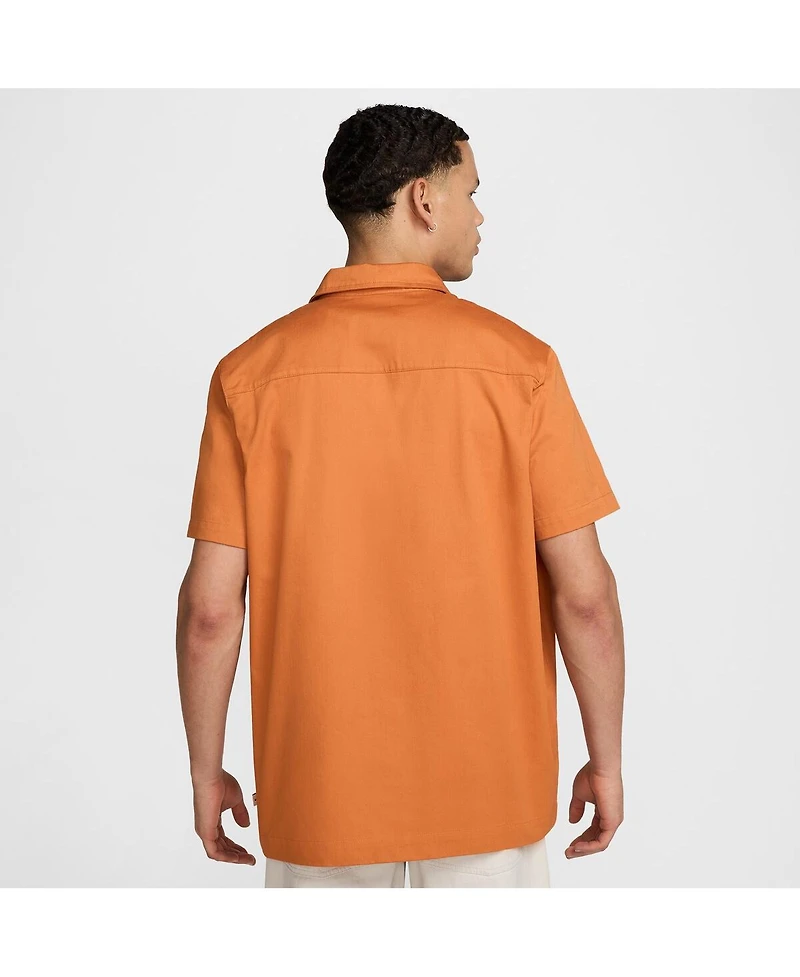 Nike Men's Burnt Orange Club America Ca x Woven Button-Down Shirt