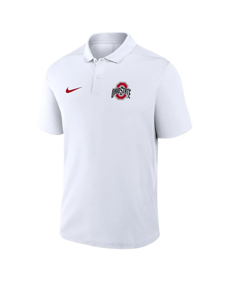 Nike Men's White Ohio State Buckeyes Primetime Victory Primary Logo Performance Polo Shirt