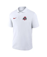 Nike Men's White Ohio State Buckeyes Primetime Victory Primary Logo Performance Polo Shirt