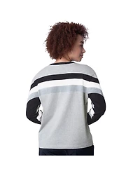 Starter Women's Heather Gray Chicago White Sox Triple A Fashion Color Block Long Sleeve Top