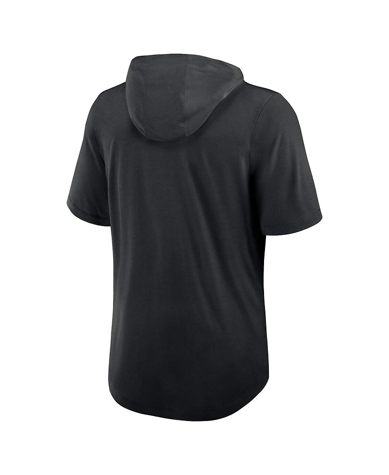 Nike Men's Black New Orleans Saints Lockup Tri-Blend Hoodie T-Shirt