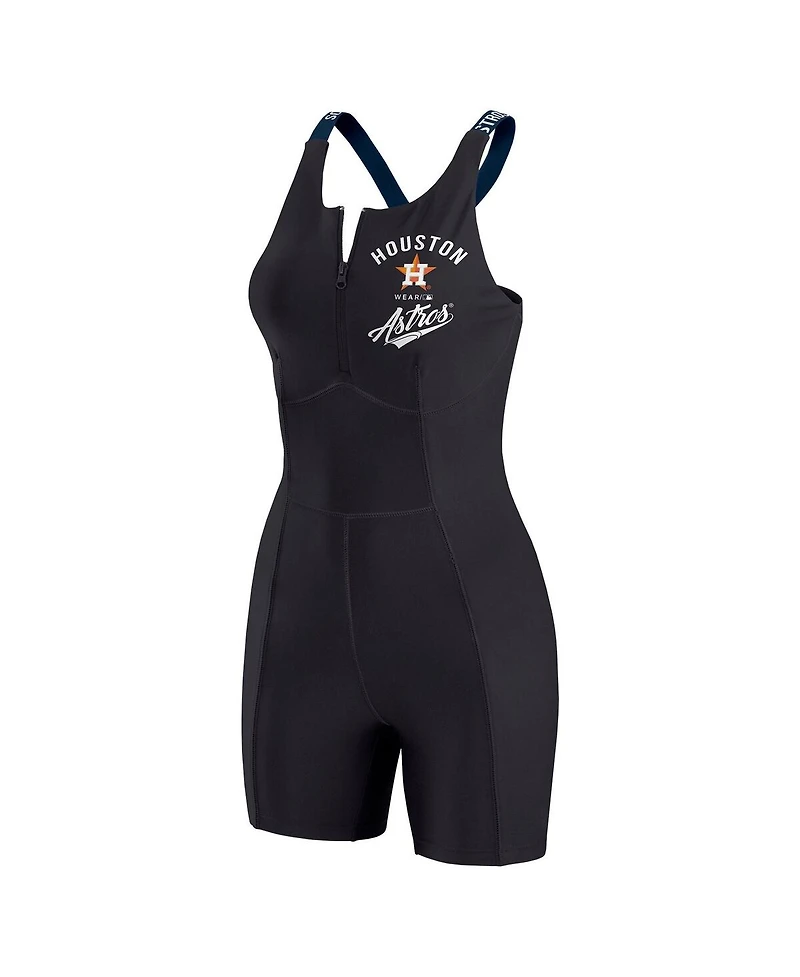 Wear by Erin Andrews Women's Black Houston Astros Bodycon Quarter-Zip Romper