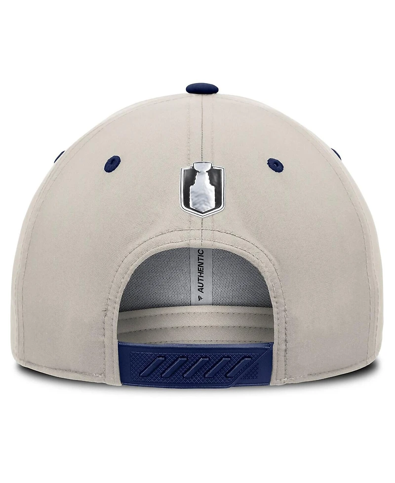 Fanatics Men's Navy/Gray Winnipeg Jets 2025 Stanley Cup Playoffs Locker Room Trucker Adjustable Hat