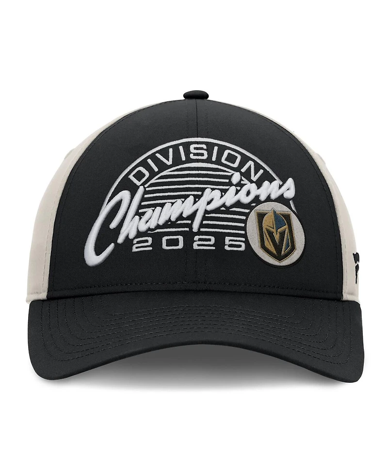 Fanatics Men's Black Vegas Golden Knights 2025 Pacific Division Champions Locker Room Adjustable Hat