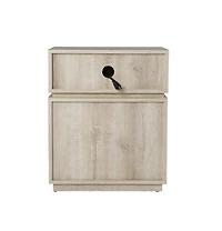 Wood Rectangular End Table with Drawer and Shelf for Living Room or Bedroom