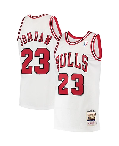 Mitchell & Ness Men's Michael Jordan White Chicago Bulls 1995 Hardwood Classics Authentic Jersey