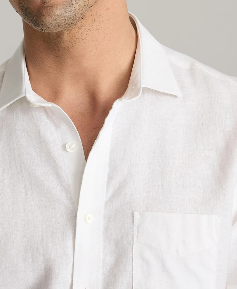 UNTUCKit Men's Regular Fit Wrinkle Resistant Linen Cameron Button Up Shirt