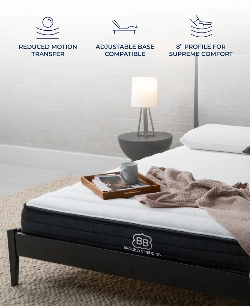 Brooklyn Bedding Select 8" Gel Memory Foam Hybrid Cushion Firm Tight Top Mattress in a Box
