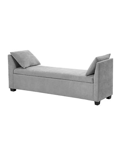 Bruno Modern Storage Bench with Rubber Wood Legs