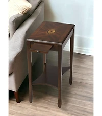 Modern Manufactured Wood Rectangular End Table with Lower Shelf