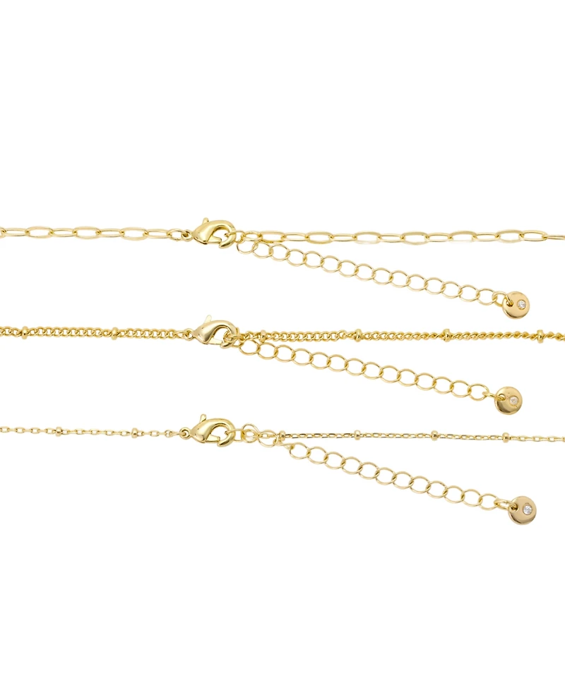 Unwritten Cubic Zirconia Double Cross Pendant Layered Necklace Set