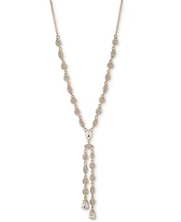 Givenchy Gold-Tone Pave Cluster & Pear-Shape Crystal Lariat Necklace, 16" + 3" extender