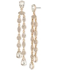 Givenchy Gold-Tone Pave Cluster & Pear-Shape Crystal Statement Earrings