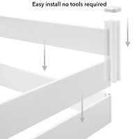 4' x 4' x 12" White Vinyl Raised Garden Bed with Grid, Above Ground Planter Box