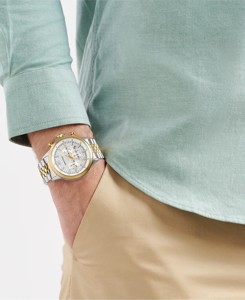 Nautica Men's Chronograph or Date Two-Tone Stainless-Steel Watch, 45mm