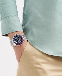 Nautica Men's Chronograph Silver-Tone Stainless Steel Watch Set, 44mm