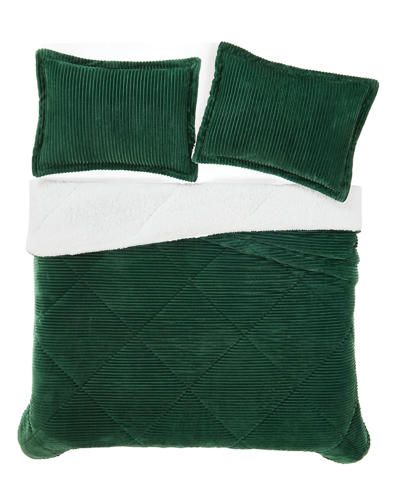 Brooklyn Loom Essential Corduroy 3-Pc. Comforter Set
