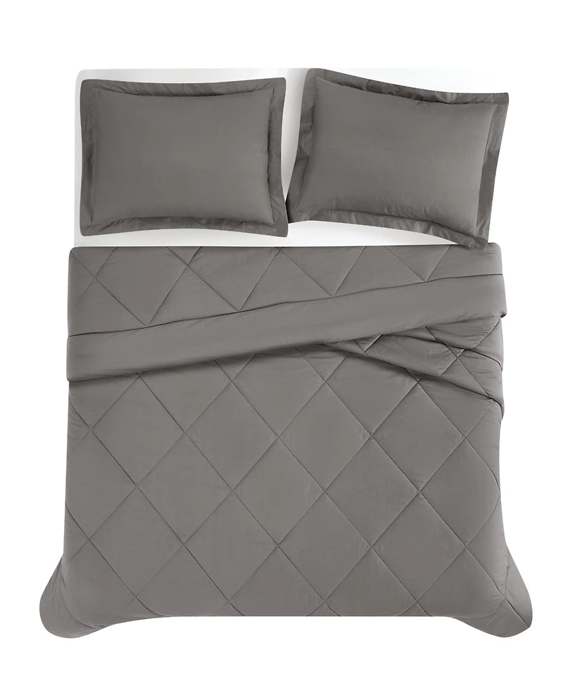 Cannon Oversized Cotton Percale 3-Pc. Comforter Set