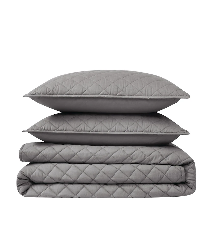 Cannon Oversized Cotton Percale 3-Pc. Quilt Set, Full/Queen