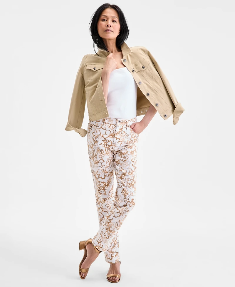 Style & Co Women's Straight-Leg High Rise Twill Pants, Created for Macy's