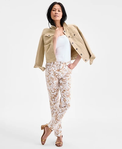 Style & Co Women's Straight-Leg High Rise Twill Pants, Created for Macy's