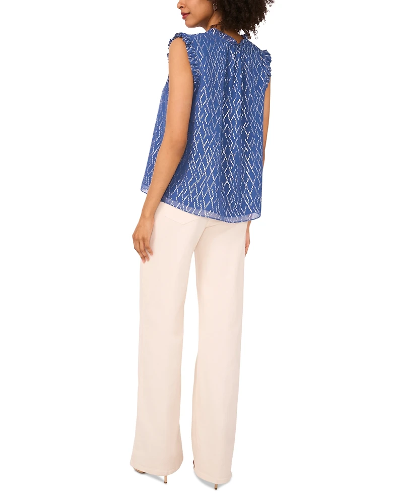 Parker Women's The Jenna Metallic-Pattern Tie-Neck Top
