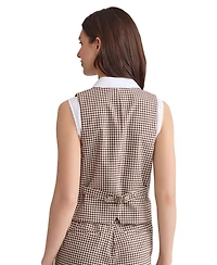 Jones New York Women's Check-Print Button-Front Vest