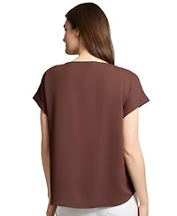 Jones New York Women's Button-Side Cuffed Top