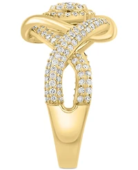 Effy Diamond Swirl Halo Statement Ring (3/4 ct. t.w.) in 14k Yellow Gold
