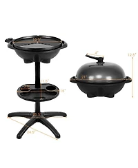 1350 W Outdoor Electric Bbq Grill with Removable Stand