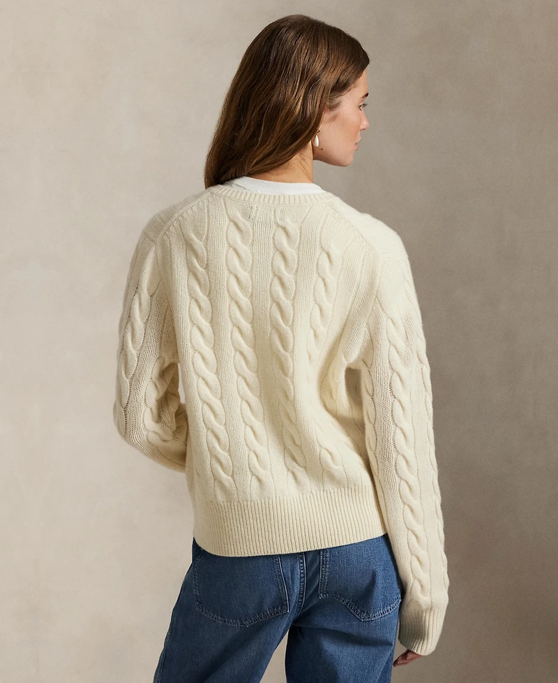 Polo Ralph Lauren Women's Cable-Knit Wool-Cashmere Cardigan Sweater